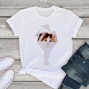 3D Katze Druck Frauen T-Shirt